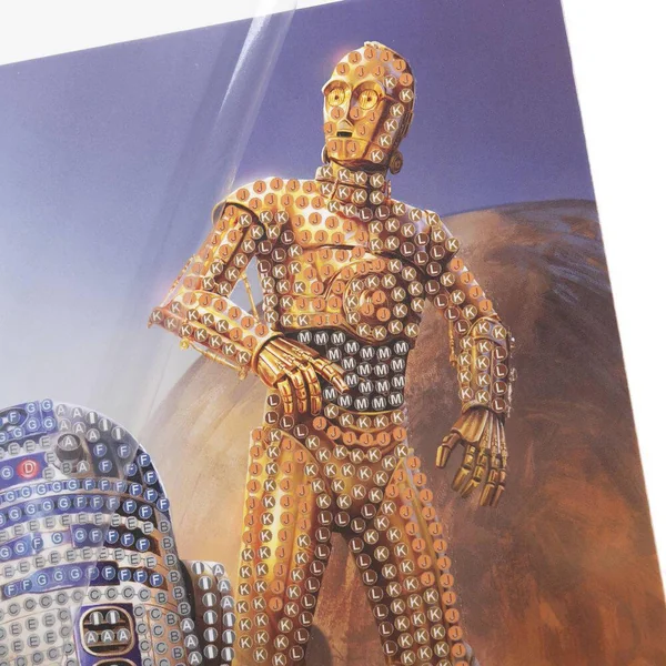 STAR WARS R2-D2 ET C-3PO CARTE A DIAMANTER 18X18CM CRYSTAL A