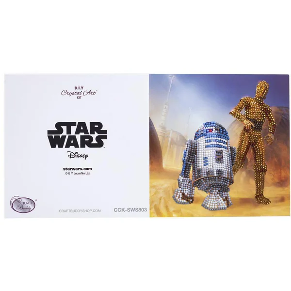 STAR WARS R2-D2 ET C-3PO CARTE A DIAMANTER 18X18CM CRYSTAL A