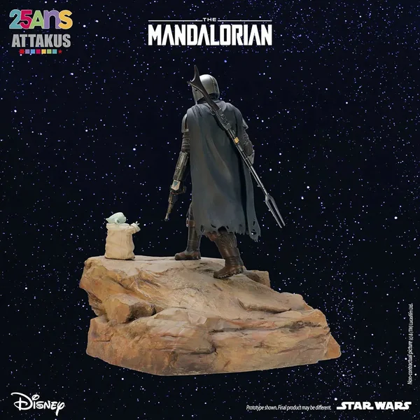 Statuette de collection Attakus Star Wars The Mandalorian & Grogu, diorama collector Classic Collection 1:5 2024 (sw108)