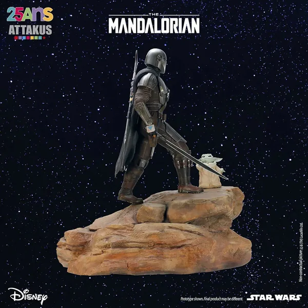 Statuette de collection Attakus Star Wars The Mandalorian & Grogu, diorama collector Classic Collection 1:5 2024 (sw108)