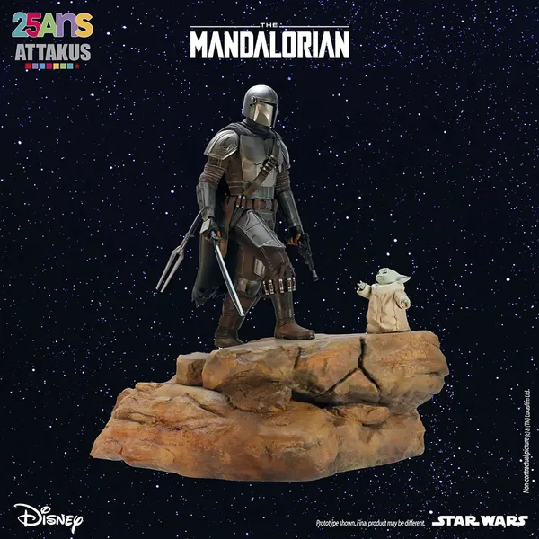 Statuette de collection Attakus Star Wars The Mandalorian & Grogu, diorama collector Classic Collection 1:5 2024 (sw108)