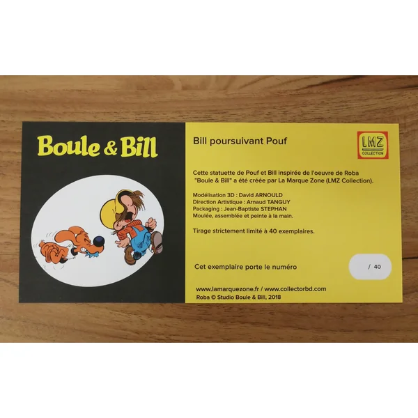 Statuette de collection Boule & Bill: Bill poursuivant Pouf LMZ Collectibles 2018