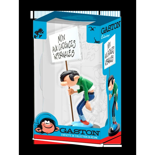 Statuette de collection Gaston pancarte "Non aux cadences infernales" Franquin Collectoys (000309)