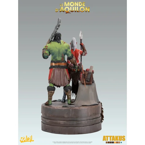 Statuette de collection Le Monde d'Aquilon - Elfes - Le Diorama des Masques - Gamme Diamant Attakus 2025 (C843)