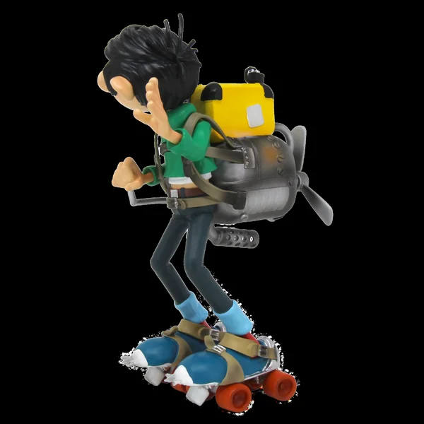 Statuette de collection Les Inventions de Gaston Lagaffe, Moteur sur patins à roulettes (Franquin) Collectoys 2025 (000326)