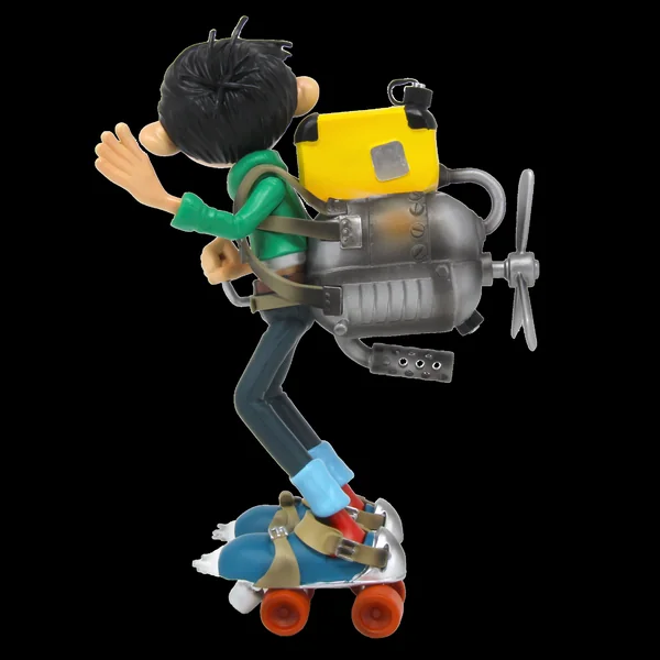 Statuette de collection Les Inventions de Gaston Lagaffe, Moteur sur patins à roulettes (Franquin) Collectoys 2025 (000326)