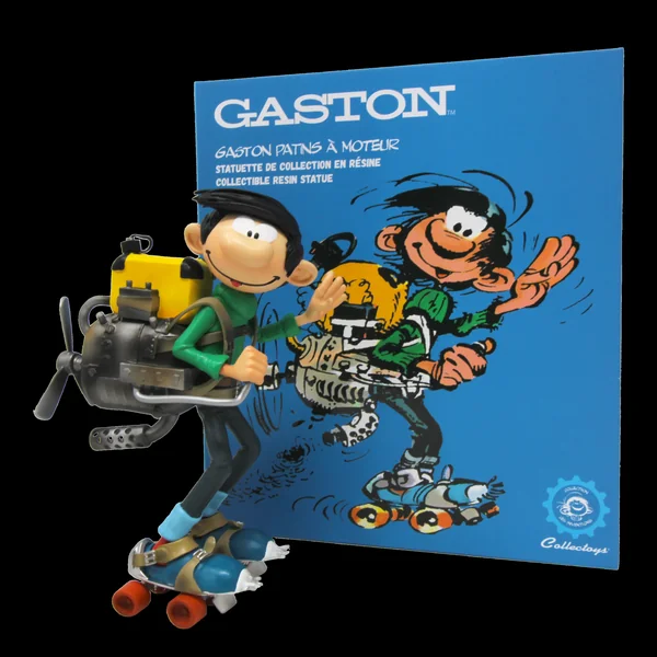Statuette de collection Les Inventions de Gaston Lagaffe, Moteur sur patins à roulettes (Franquin) Collectoys 2025 (000326)