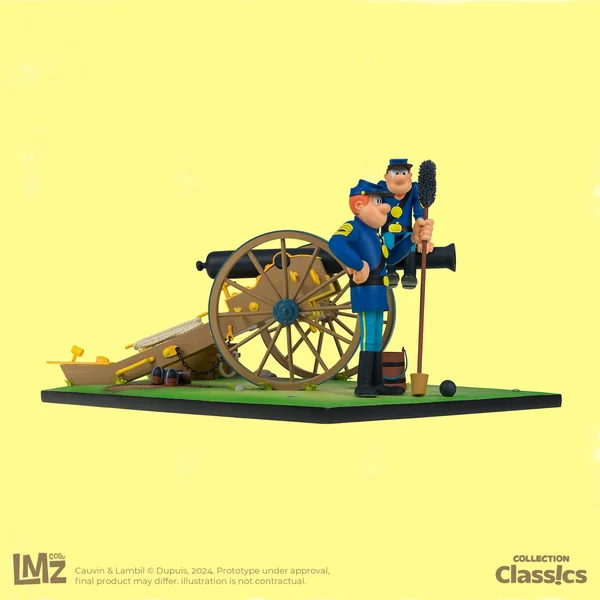 Statuette de collection Les Tuniques Bleues, Chesterfield, Blutch et le canon LMZ Collectibles 2024