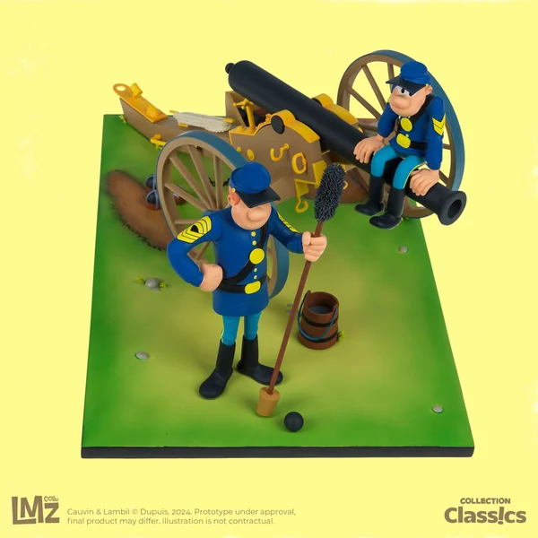 Statuette de collection Les Tuniques Bleues, Chesterfield, Blutch et le canon LMZ Collectibles 2024