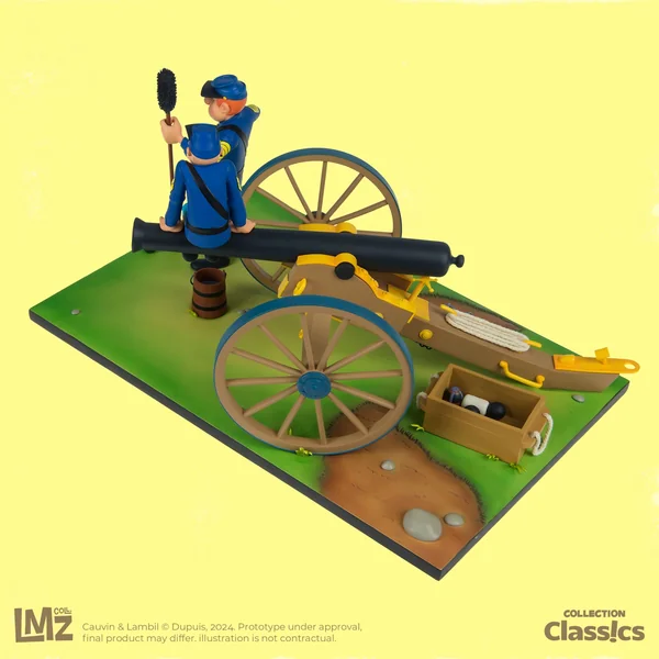 Statuette de collection Les Tuniques Bleues, Chesterfield, Blutch et le canon LMZ Collectibles 2024