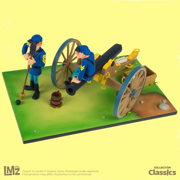 Statuette de collection Les Tuniques Bleues, Chesterfield, Blutch et le canon LMZ Collectibles 2024