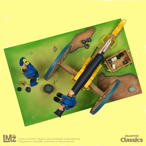 Statuette de collection Les Tuniques Bleues, Chesterfield, Blutch et le canon LMZ Collectibles 2024