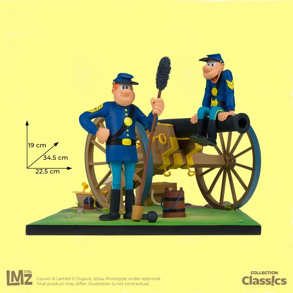 Statuette de collection Les Tuniques Bleues, Chesterfield, Blutch et le canon LMZ Collectibles 2024
