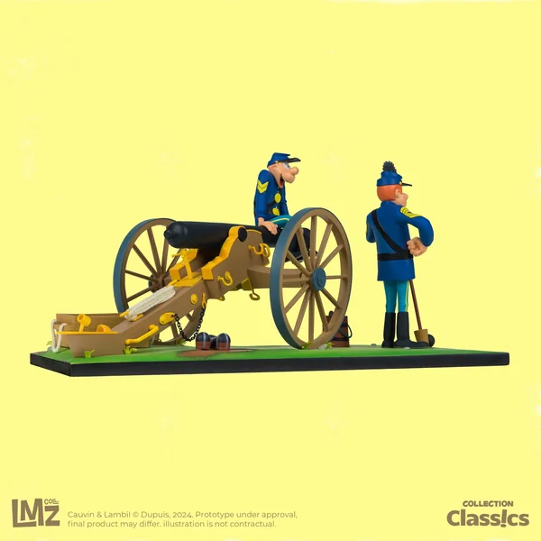 Statuette de collection Les Tuniques Bleues, Chesterfield, Blutch et le canon LMZ Collectibles 2024