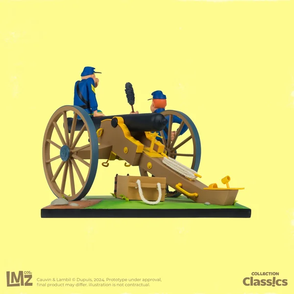 Statuette de collection Les Tuniques Bleues, Chesterfield, Blutch et le canon LMZ Collectibles 2024