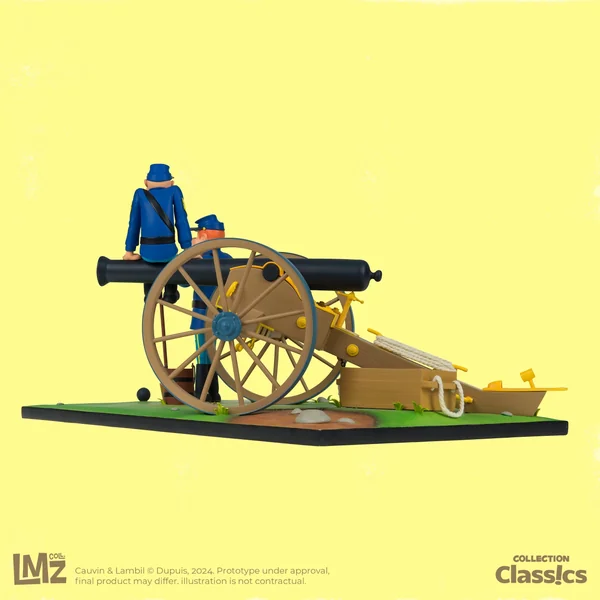 Statuette de collection Les Tuniques Bleues, Chesterfield, Blutch et le canon LMZ Collectibles 2024