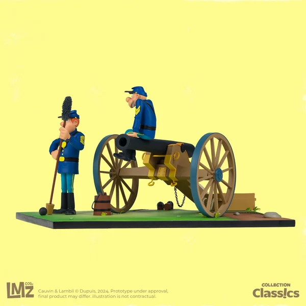 Statuette de collection Les Tuniques Bleues, Chesterfield, Blutch et le canon LMZ Collectibles 2024
