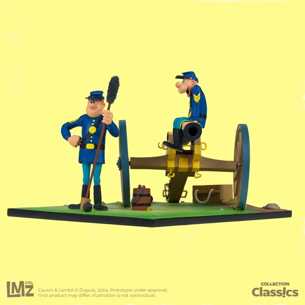 Statuette de collection Les Tuniques Bleues, Chesterfield, Blutch et le canon LMZ Collectibles 2024
