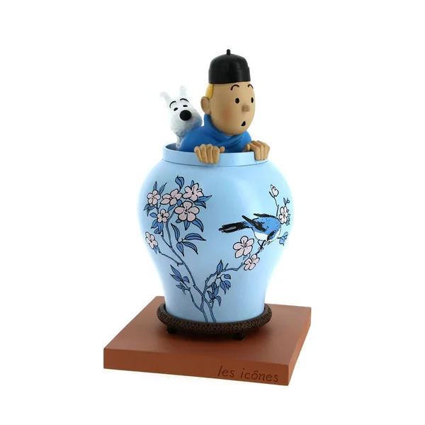 Statuette de collection Tintin & Milou dans la potiche, Collection "LES ICONES" Tintinimaginatio (46401)