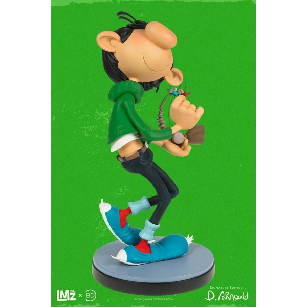 Statuette Gaston Lagaffe et son petit Gaffophone, Signature Edition . David Arnould LMZ Collectibles