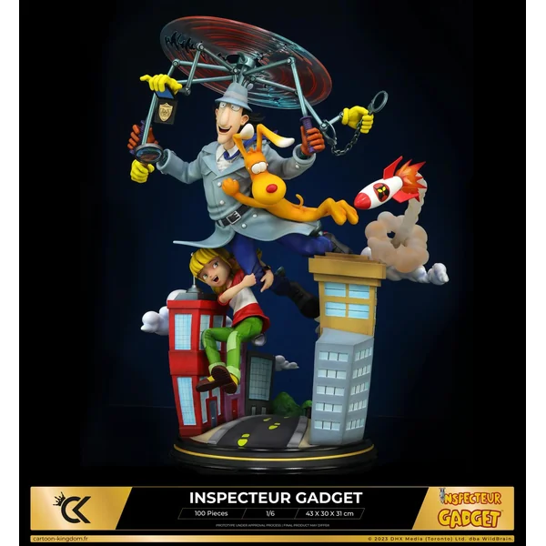 Statuette Inspecteur Gadget, Sophie et Finot 1/6 Cartoon Kingdom 2024