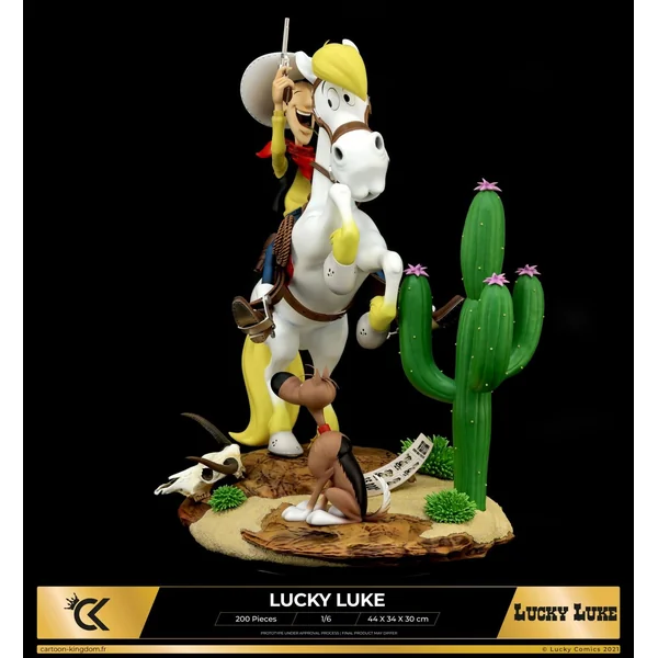 Statuette Lucky Luke, Jolly Jumper et Rantanplan 1/6 Cartoon Kingdom 2024