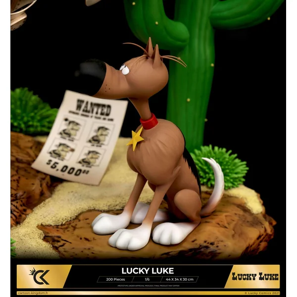 Statuette Lucky Luke, Jolly Jumper et Rantanplan 1/6 Cartoon Kingdom 2024