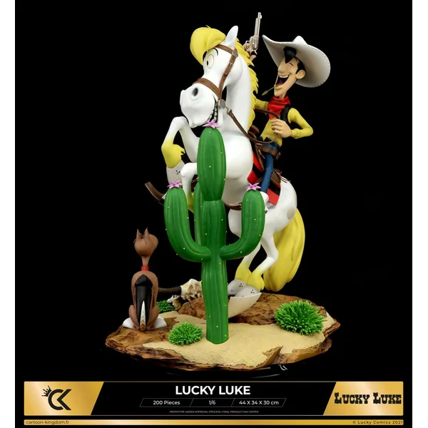 Statuette Lucky Luke, Jolly Jumper et Rantanplan 1/6 Cartoon Kingdom 2024