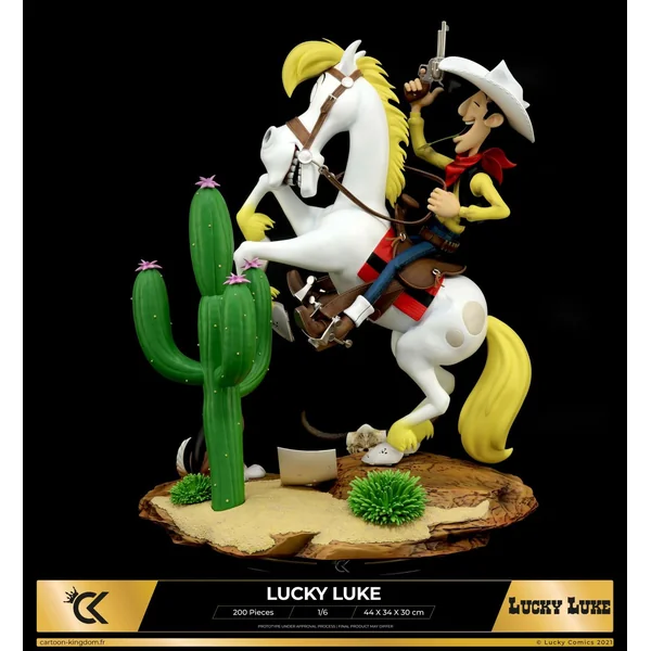 Statuette Lucky Luke, Jolly Jumper et Rantanplan 1/6 Cartoon Kingdom 2024
