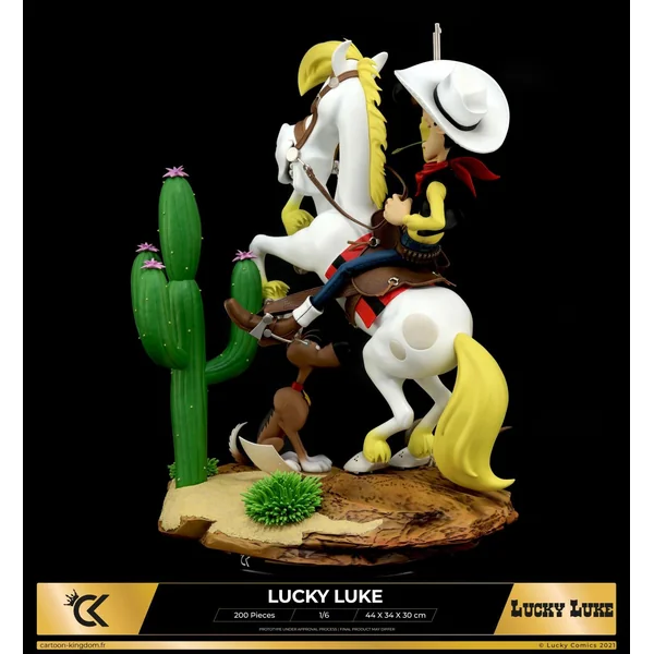 Statuette Lucky Luke, Jolly Jumper et Rantanplan 1/6 Cartoon Kingdom 2024