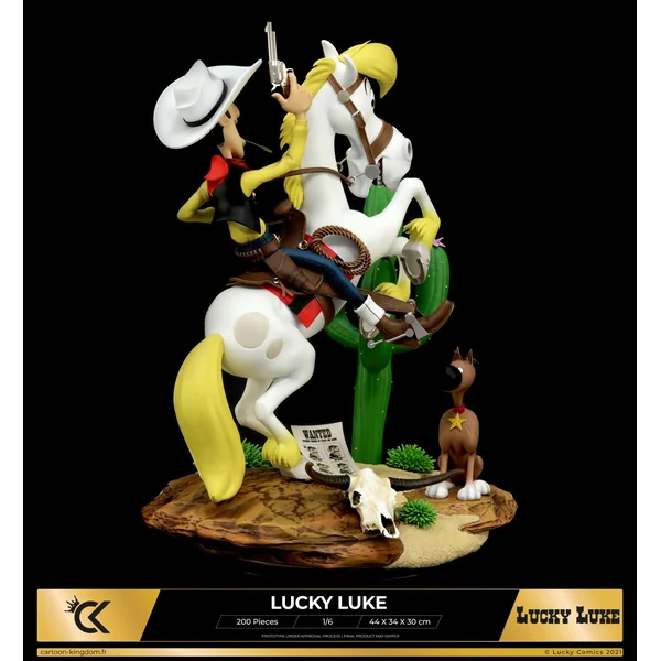 Statuette Lucky Luke, Jolly Jumper et Rantanplan 1/6 Cartoon Kingdom 2024