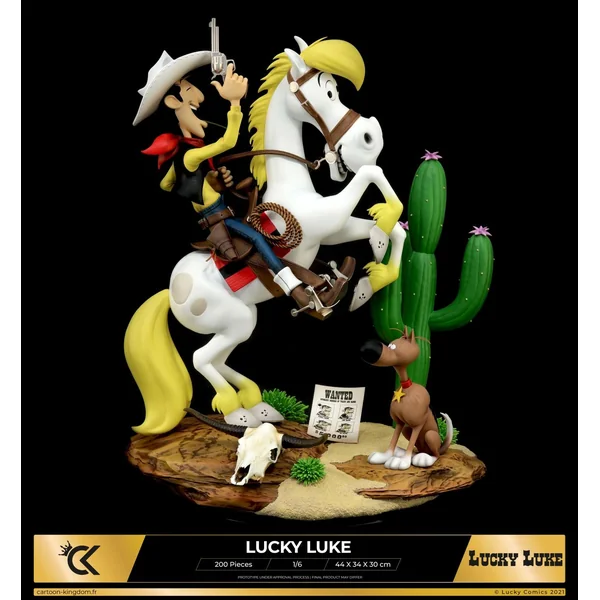 Statuette Lucky Luke, Jolly Jumper et Rantanplan 1/6 Cartoon Kingdom 2024