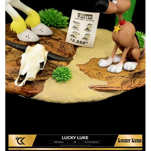 Statuette Lucky Luke, Jolly Jumper et Rantanplan 1/6 Cartoon Kingdom 2024