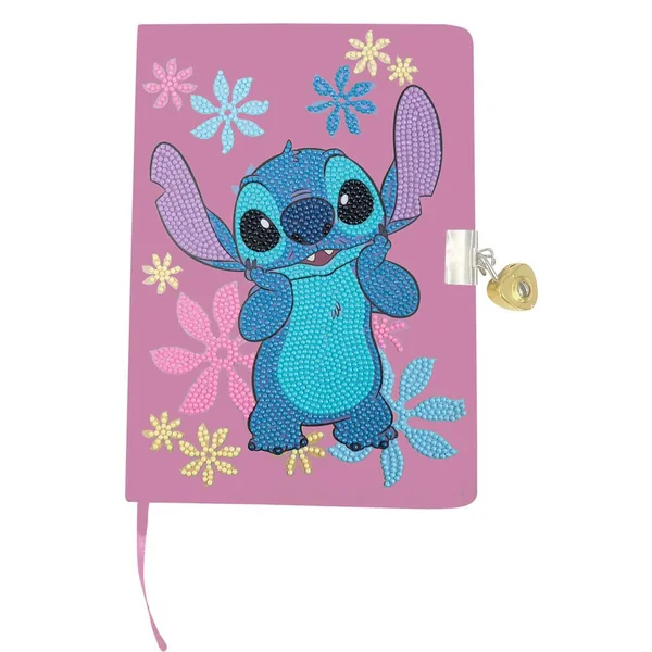 STITCH - CRYSTAL ART - COFFRET JOURNAL INTIME A DIAMANTER FLOWERS