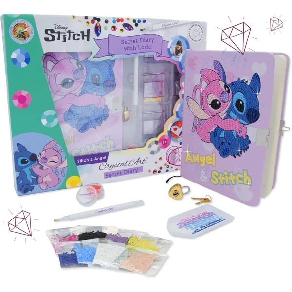 STITCH - CRYSTAL ART - STITCH ET ANGEL - COFFRET JOURNAL INTIME A DIAMANTER