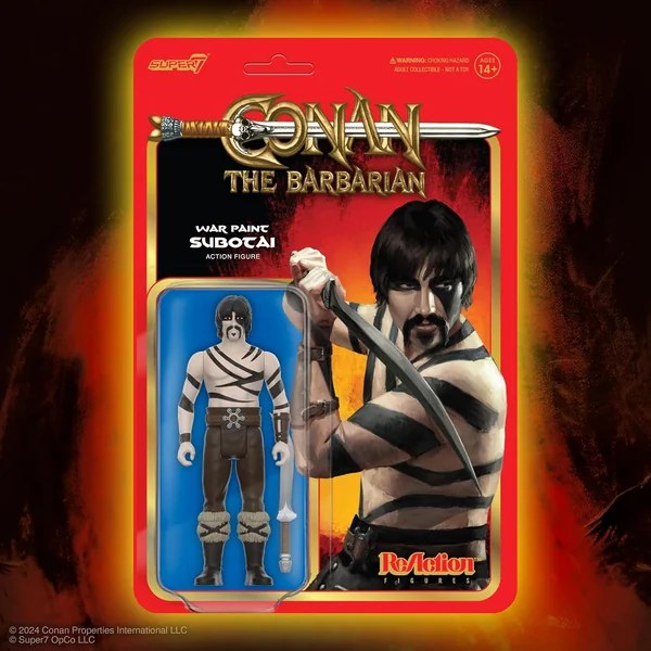 Subotai War Paint figurine Conan le Barbare ReAction Super7 10 cm