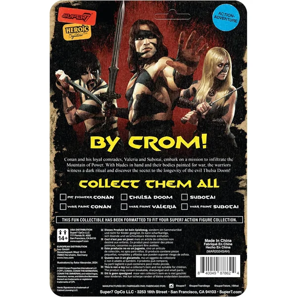 Subotai War Paint figurine Conan le Barbare ReAction Super7 10 cm