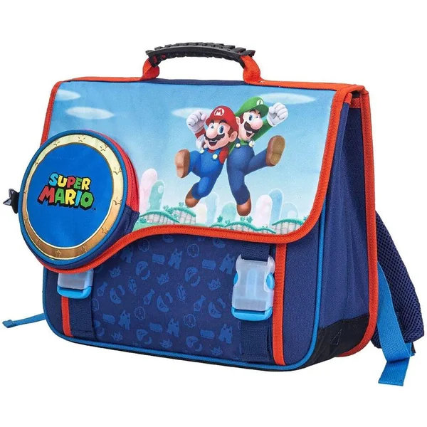 SUPER MARIO - CARTABLE 38 CM MARINE