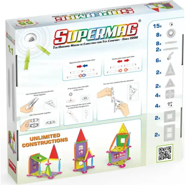 SUPERMAG jeu de construction magnétique Maison 55pcs