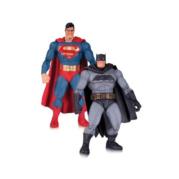 SUPERMAN & BATMAN PACK 2 FIGURINES THE DARK KNIGHT RETURNS 30TH ANNIVERSARY DC COLLECTIBLES 17 CM
