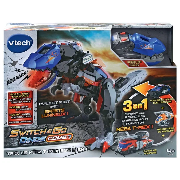 SWITCH ET GO COMBO - TRIO LE MEGA T-REX SOS 3 EN 1