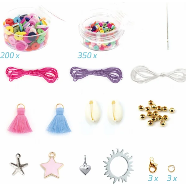 Sycomore Fabrication de bijoux - bracelets en perles Heishi - bleu et rose