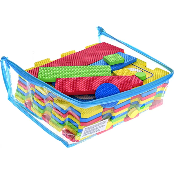Tapis de puzzle en mousse avec design de jeux de société dans un sac à fermeture éclair