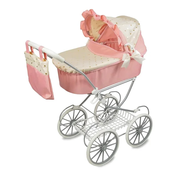 Teorema - Dolls Playsets - Luxury 2-in-1 Doll Pram Set - Pink/Gold - 3+ Years