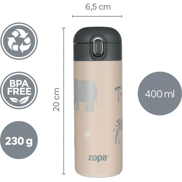 Thermos pour liquides avec paille 400 ml, Candy pink