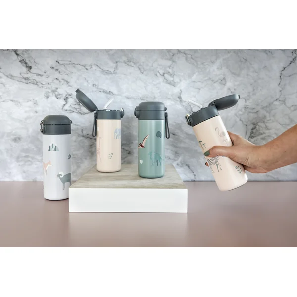 Thermos pour liquides avec paille 400 ml, Candy pink