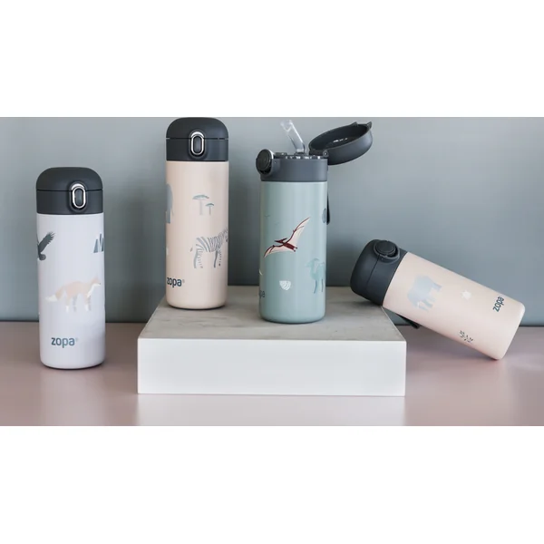 Thermos pour liquides avec paille et poignée en silicone 350 ml, Candy pink