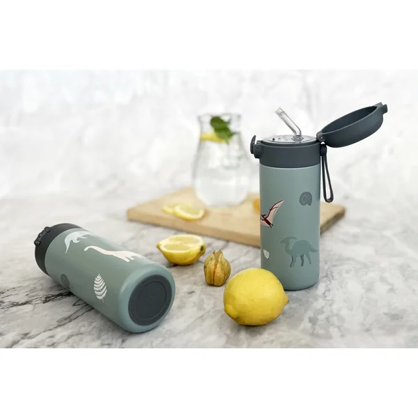 Thermos pour liquides avec paille et poignée en silicone 350 ml, Candy pink