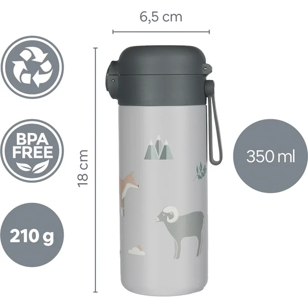 Thermos pour liquides avec paille et poignée en silicone 350 ml, Safari