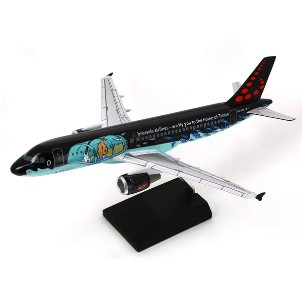 TINTIN: AIRBUS A320 RACKHAM SN BRUSSEL AIRLINES - réplique résine 37 cm 1/100 Tintinimaginatio 2023 (29668)